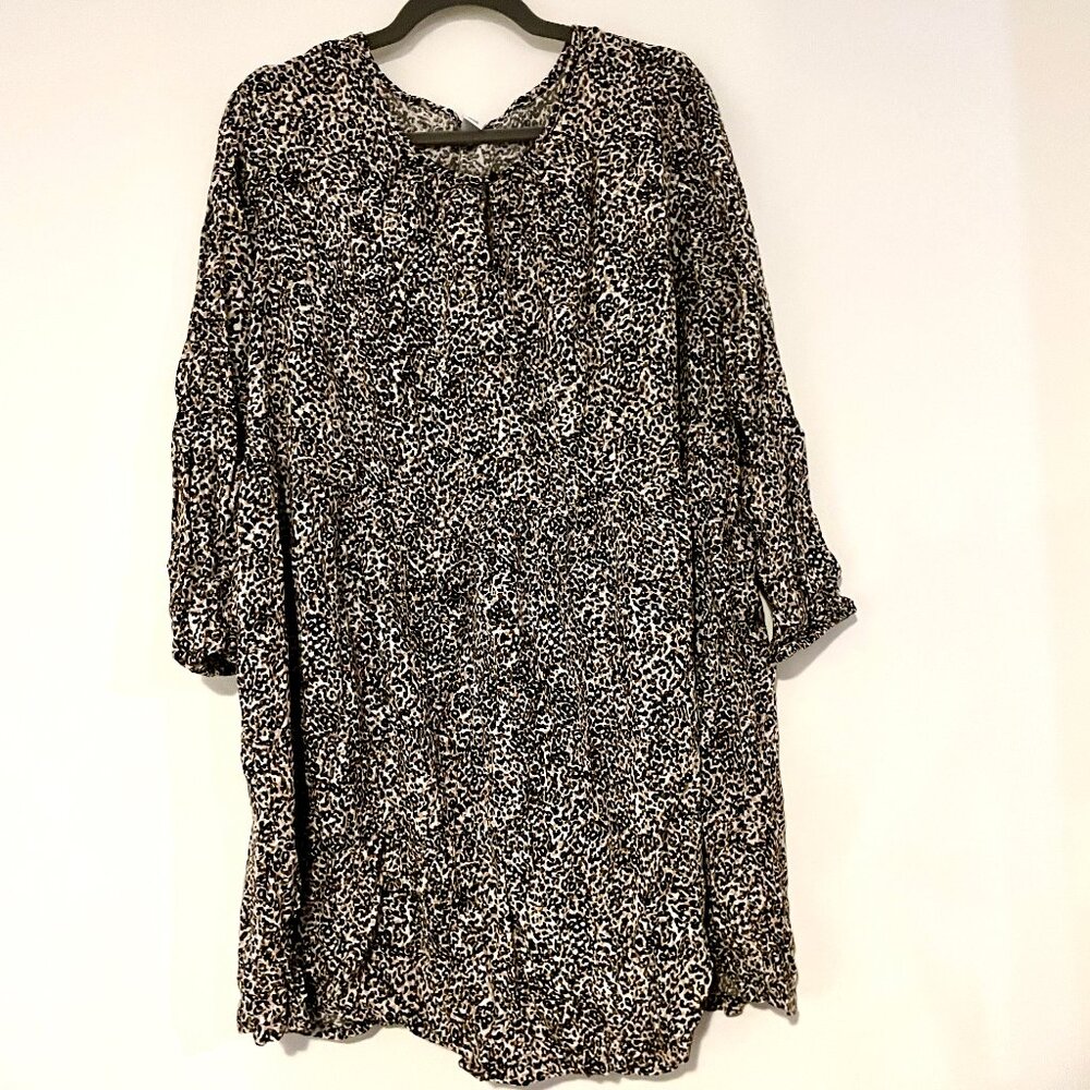 Leopard Print Mini Swing Dress